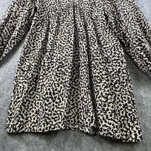 H&M Animal Print Shift Dress Long Sleeve Size Small Unlined Pullover Flowy Boho - Picture 6 of 12